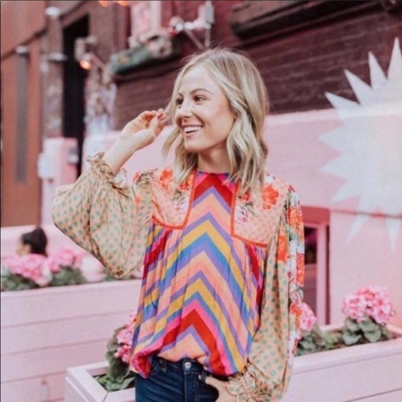 eclectic leopard peasant blouse